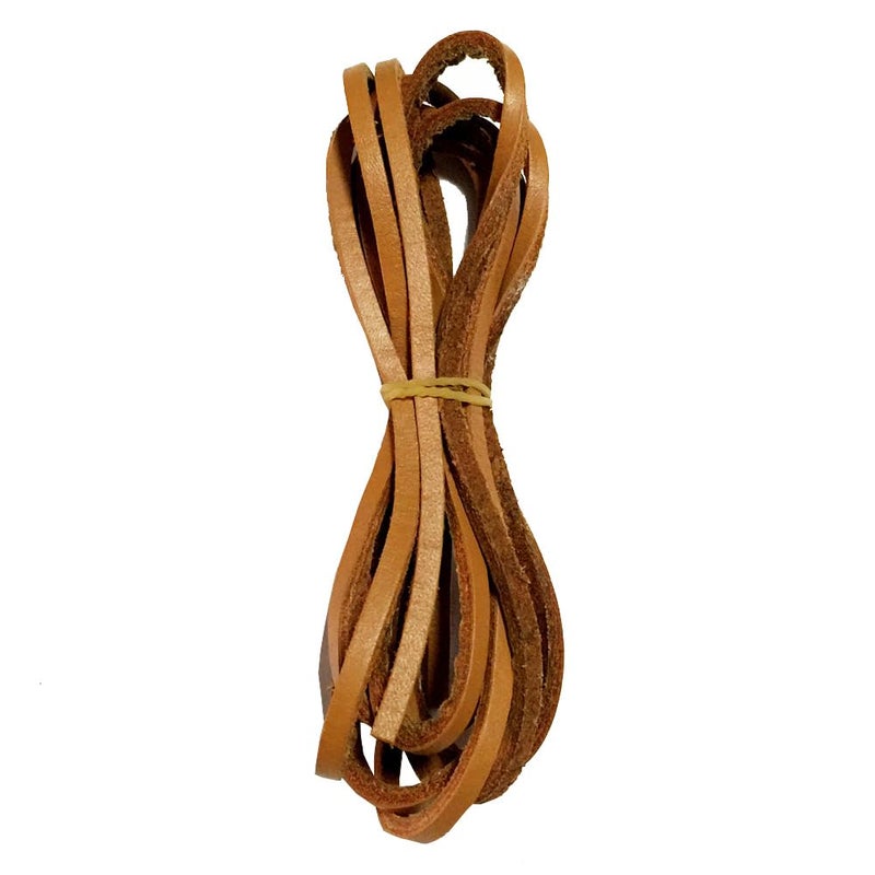 Goodlace 1 PCS of 1/8" Rawhide Leather Shoelaces Shoe Boot Laces Shoestrings Cord (Camel, 280CM) - Image 2